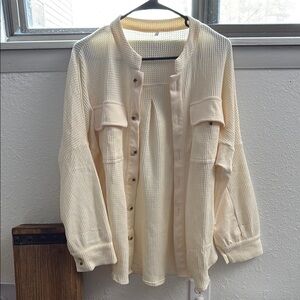 Amazon Women's Cream Button Down Shirt